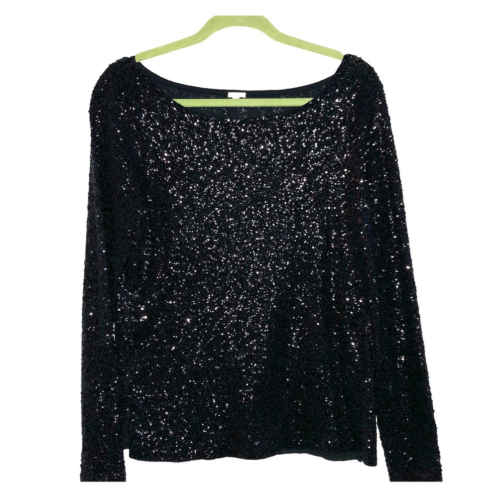 J Crew Long Sleeved Sequin Top